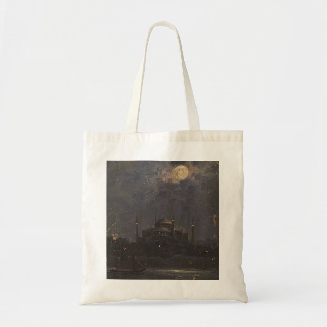 Bolsa Tote Hagia Sophia ou Blue Mosque Istambul Painting (Frente)