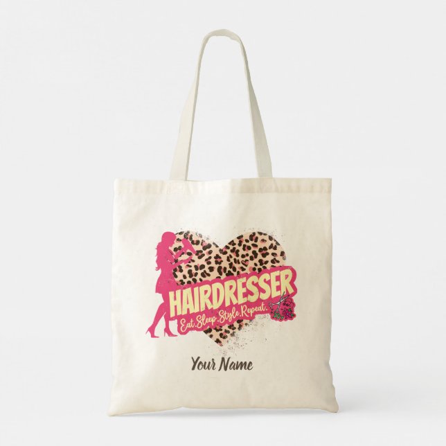 Bolsa Tote Hairdresser Leopardo Hustler Hairstylist (Verso)