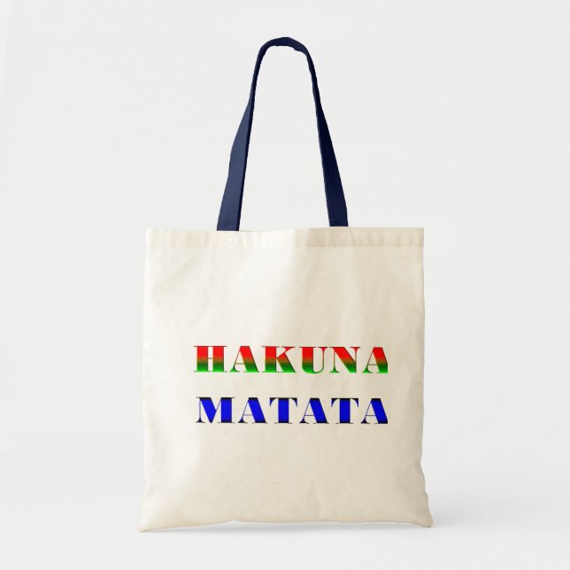 Bolsa Tote Hakuna Matata/frase africana para de "o presente (Frente)