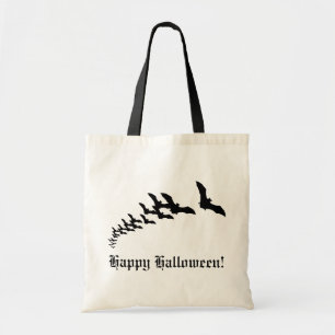 Bolsa Tote Halloween Antigo com um Enxame de Morcegos Voadore