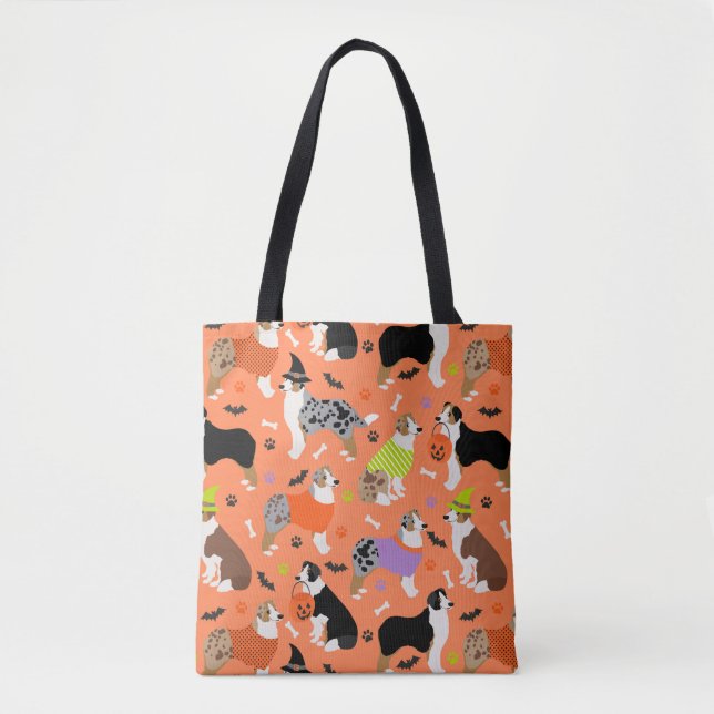 Bolsa Tote Halloween Australian Shepherd (Frente)