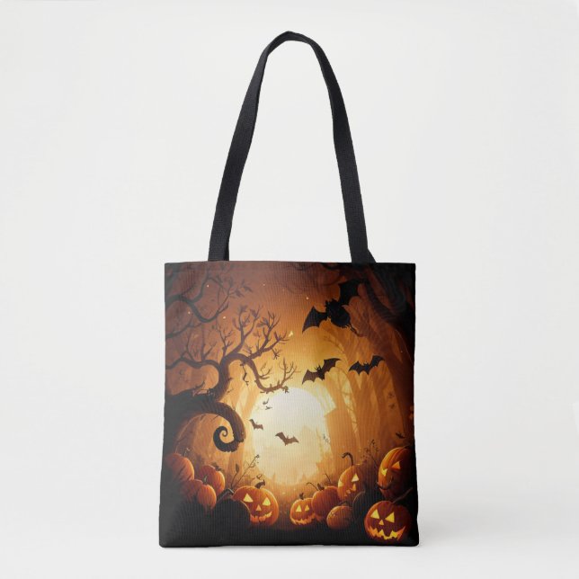 Bolsa Tote Halloween/Bat/Pumpkin/Fall (Frente)