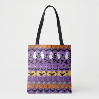 Bolsa Tote Halloween Bats Owls Pumpkinsj skulls