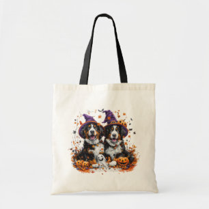 Bolsa Tote Halloween Bernese Mountain Dogs Witch Ghost