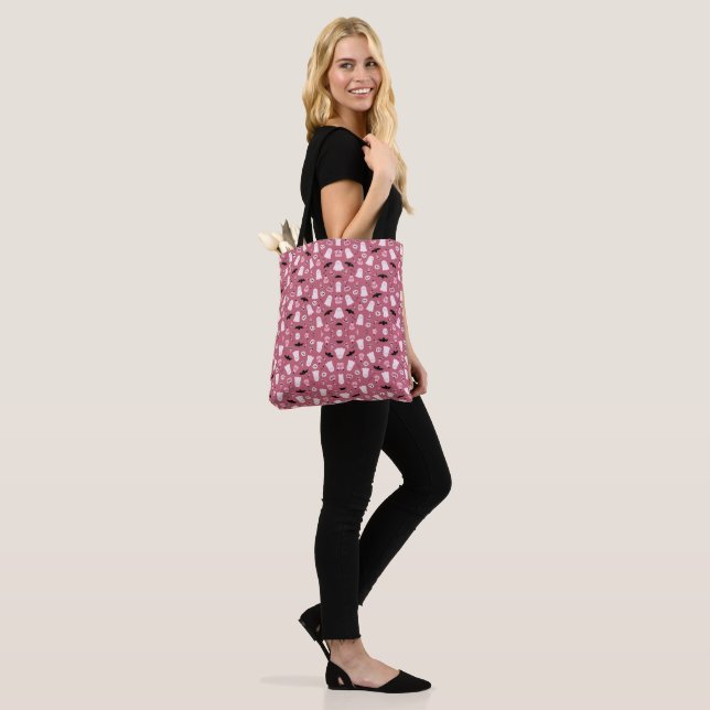 Bolsa Tote Halloween Boo e Bat Patterno (No(a) Modelo)