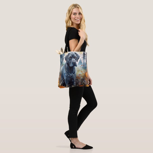 Bolsa Tote Halloween Cane Corso Com Pumpkins Assustado (No(a) Modelo)