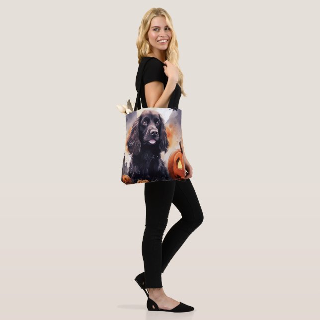 Bolsa Tote Halloween Cocker Spaniel Com Pumpkins (No(a) Modelo)