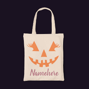 Bolsa Tote Halloween da Girly Jack O Lanterna Pumpkin Persona