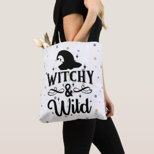 Bolsa Tote Halloween de bruxas e Bolinhas selvagens