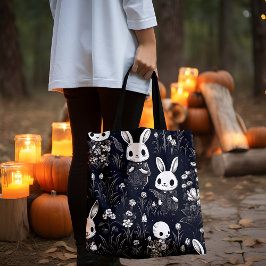 Bolsa Tote Halloween de Bunnies Bonitos de Esqueleto