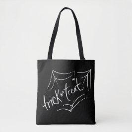 Bolsa Tote Halloween Desenho à Mão ou Truque ou Tratamento Pr