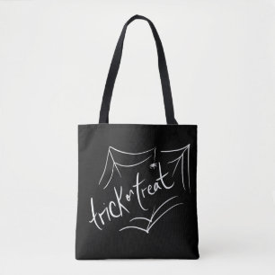 Bolsa Tote Halloween Desenho à Mão ou Truque ou Tratamento Pr