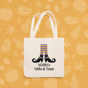 Bolsa Tote Halloween Doces ou Travessuras Sapatos de Bruxa Ca