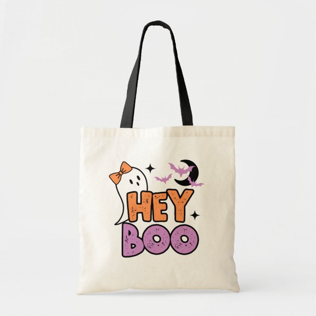 Bolsa Tote Halloween Ei Boo Girl Ghost Kids Candy Toalha (Frente)