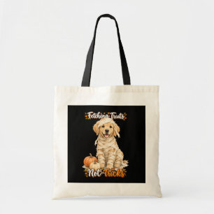 Bolsa Tote Halloween Fofinho Retriever Dourado Múmia Truques