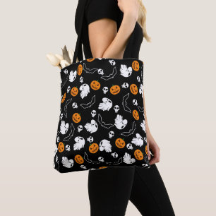 Bolsa Tote Halloween Ghost Bats Skull Pumpkin
