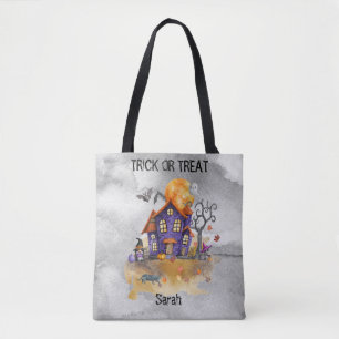 Bolsa Tote Halloween Haunted Gnome House - Truque ou Tratado