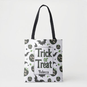 Bolsa Tote Halloween Moderno de 3 Olhos de Pumpkin Spooky Cri