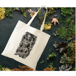 Bolsa Tote Halloween Orange-Eyed Female Skeleton