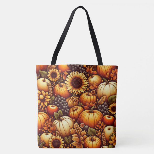 Bolsa Tote Halloween/outono/Outono/Abóbora (Frente)
