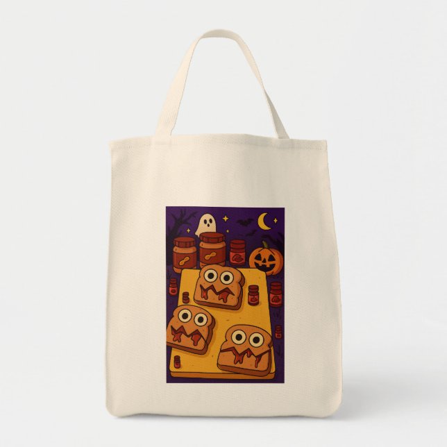 Bolsa Tote Halloween P&J Sandwich Design (Frente)