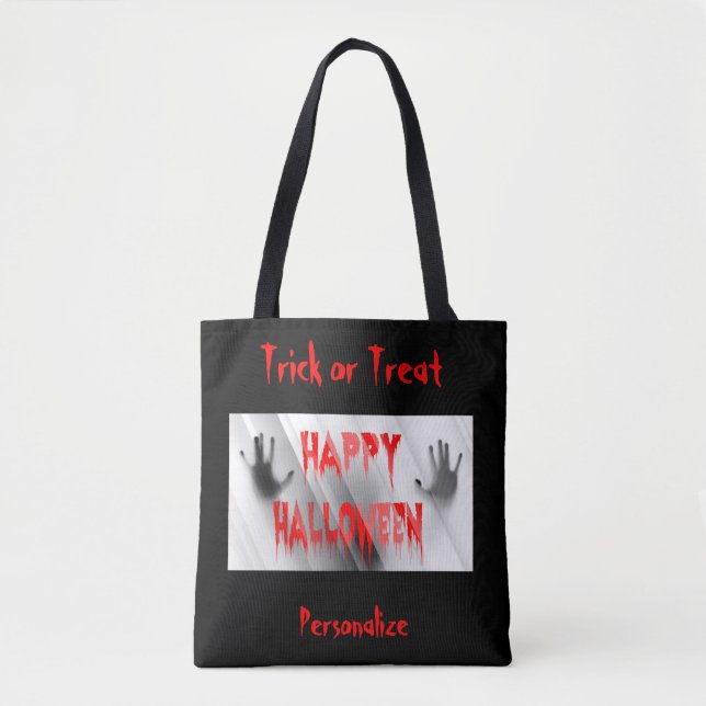 Bolsa Tote Halloween Paranormal Trick ou Treat Candy Reutiliz (Frente)