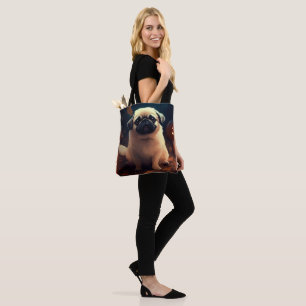 Bolsa Tote Halloween Pekingese Com Pumpkins Assustado