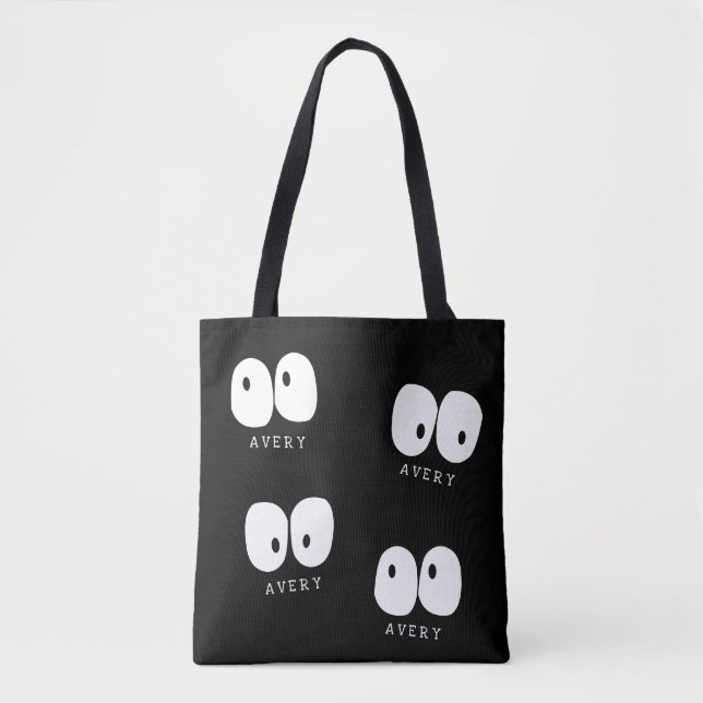 Bolsa Tote Halloween Personalizado De Monograma Moderno, Olho (Frente)