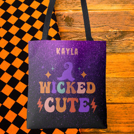Bolsa Tote Halloween Personalizado Rosa e Preto Feminino