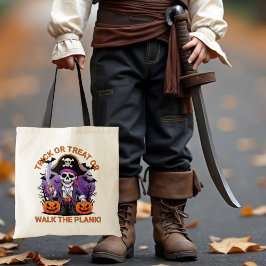 Bolsa Tote Halloween Pirate Trick or Treat or Walk the Plank