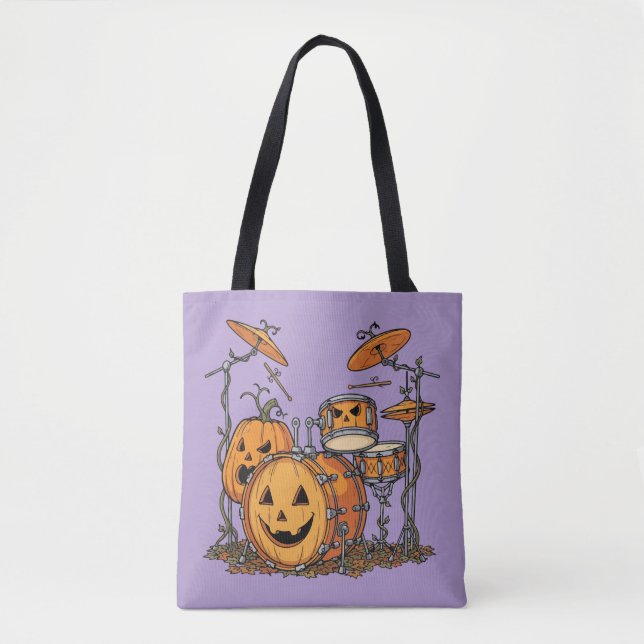 Bolsa Tote Halloween Pumpkin Drum Set (Frente)