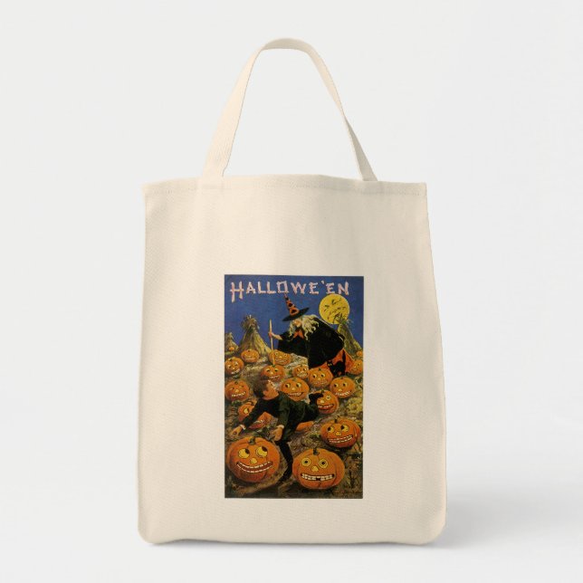 Bolsa Tote Halloween Pumpkin Patch Nightmare (Frente)