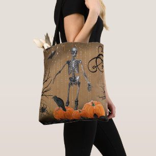 Bolsa Tote Halloween Pumpkin Skeleton