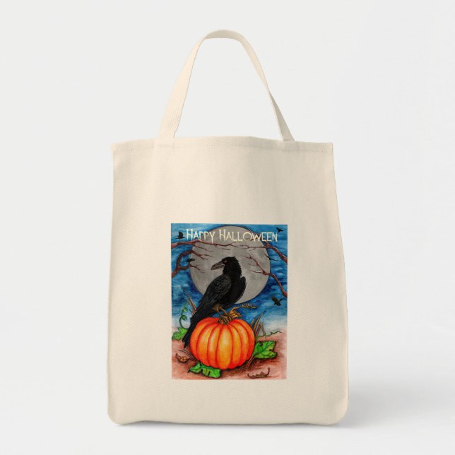 Bolsa Tote Halloween Raven (Frente)