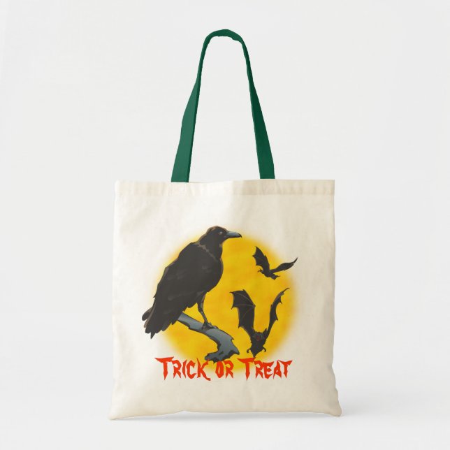 Bolsa Tote Halloween Raven e Bats Bag (Frente)