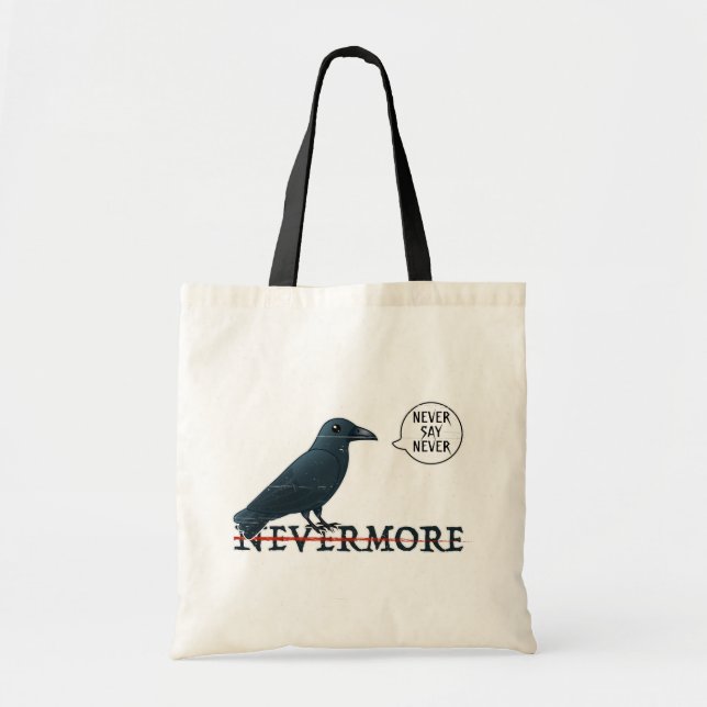Bolsa Tote Halloween Raven: Nunca Diga Nunca (Não do E.A. Poe (Frente)