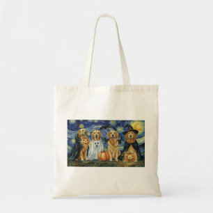 Bolsa Tote Halloween Retriever Dogs Ghost Boo Roupa de Bruxa