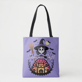 Bolsa Tote Halloween Skeleton Witch