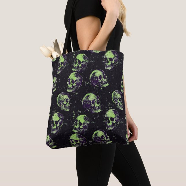 Bolsa Tote Halloween Skulls Spooky Season (Close Up)