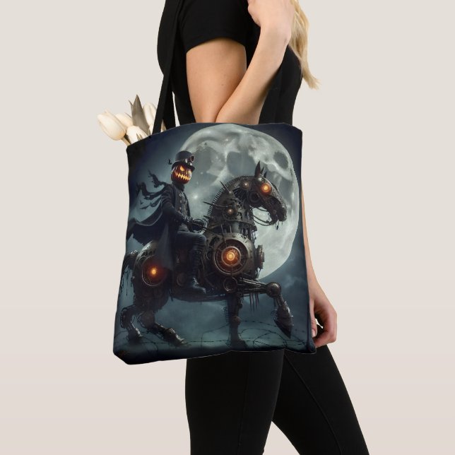 Bolsa Tote Halloween Steampunk Cavaleiro Sem Cabeça (Close Up)