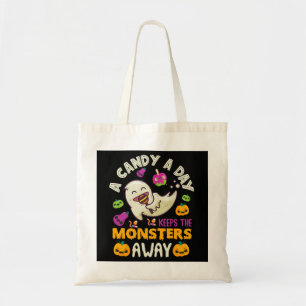 Bolsa Tote Halloween Um Docinho Por Dia Mantém Os Monstros Lo