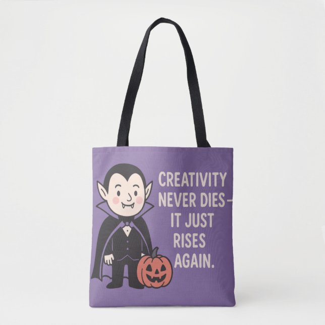 Bolsa Tote Halloween Vampire Purple Black Spooky Season (Frente)