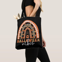 Bolsa Tote Halloween Vibes Boho Rainbow Fall Spooky