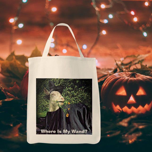 Bolsa Tote Halloween Wizard Goat (Halloween Wizard Goat Tote Bag)