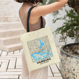 Bolsa Tote Hamburg, Germany City Map Tote Bag