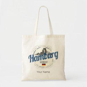 Bolsa Tote Hamburg Skyline Alemanha Vintage Holiday Souvenir