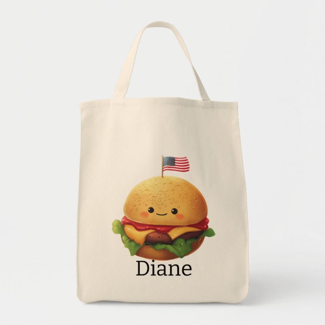 Bolsa Tote Hamburger Americano Personalizado (Frente)