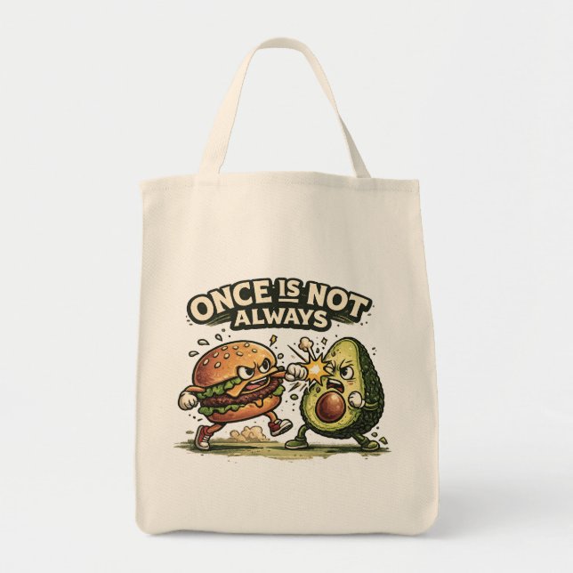 Bolsa Tote Hamburger Divertido vs Abacate (Frente)
