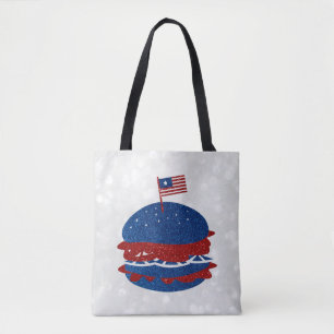 Bolsa Tote Hamburger julho 4° Glitter