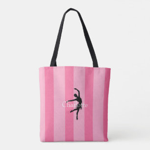 Bolsa Tote HAMbyWG - Tema Ballet com Listras Rosa em Dois Ton